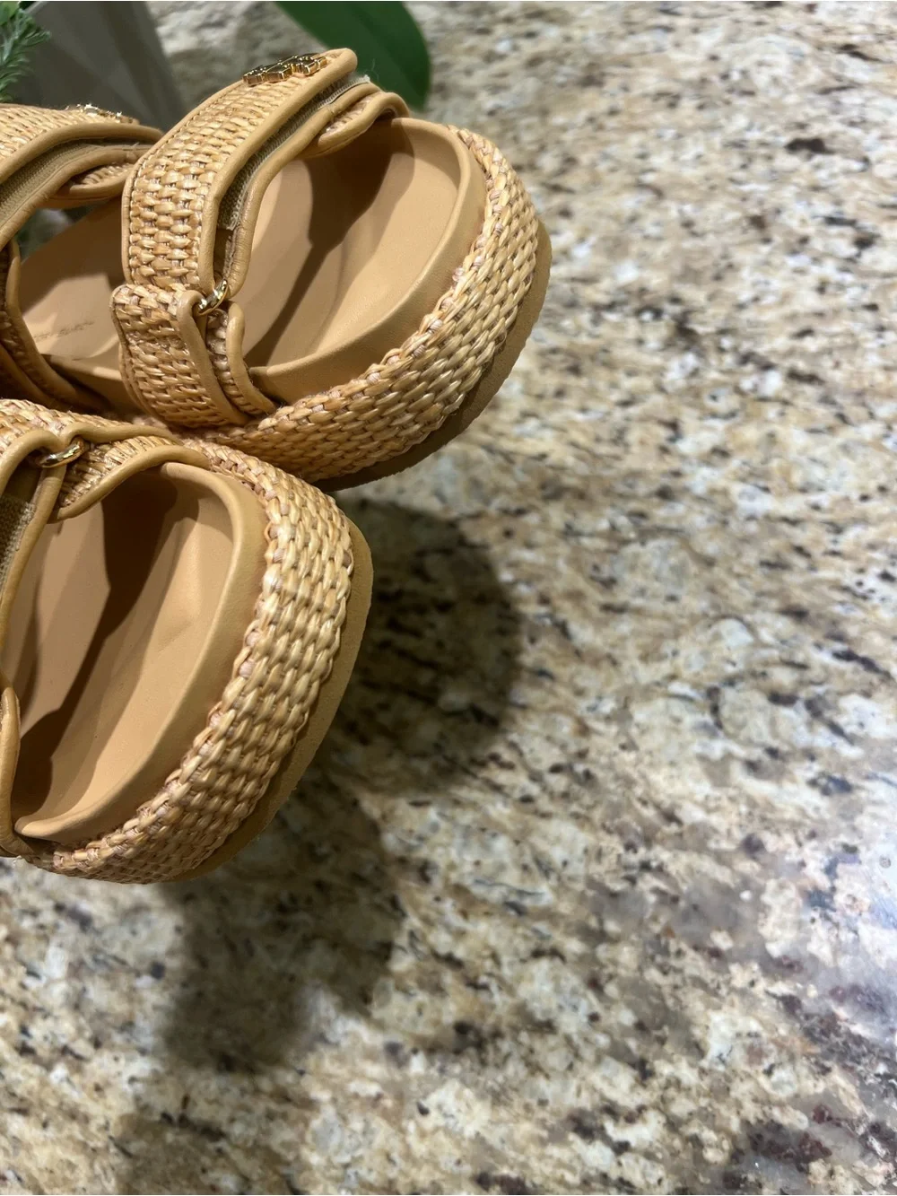 Tory Burch Kira Sport Sandal in Raffia w/ Gold-tone Hardware 5.5M